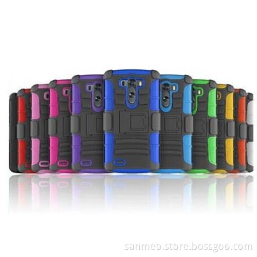 Luxury Heavy Duty Durable 2-in-1 Hybrid Robot Impact Hard Plastic Rubber Soft TPU Stand Case Cover
